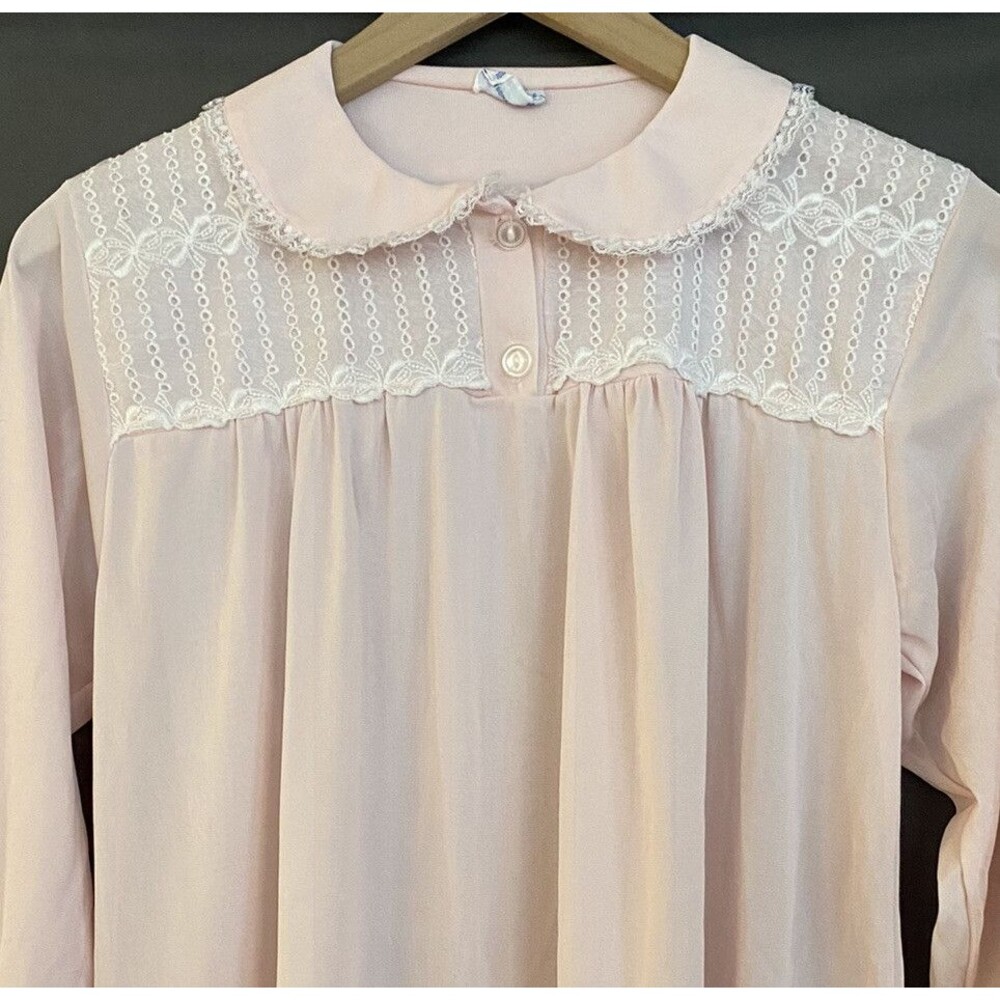 Vintage Carol Brent Pink Nylon Tricot Robe Pull Over Long Women’s 36 Full Length